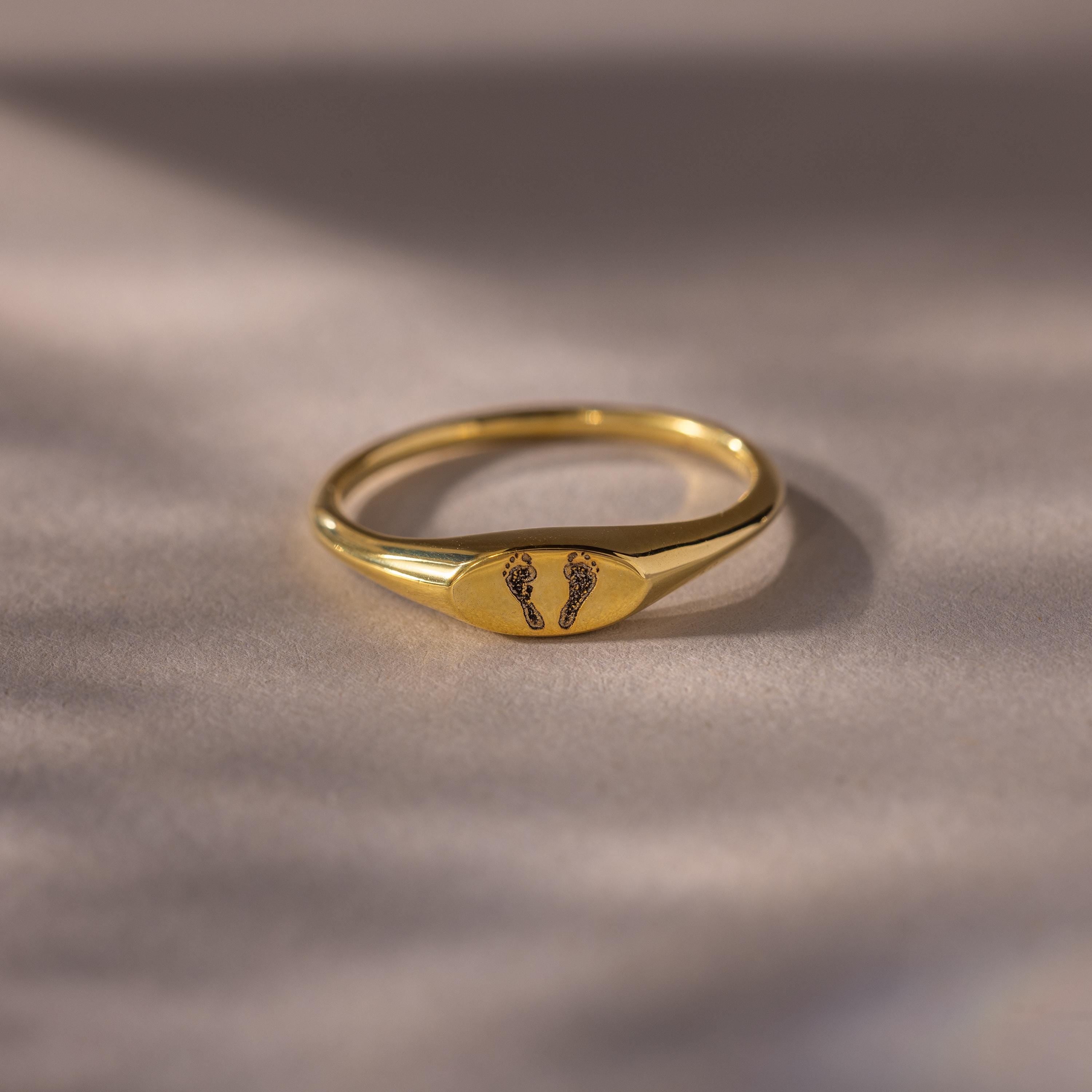 Hand & Footprint Signet Ring