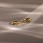Close up of our Oval Duo Hoops in Gold