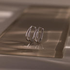 Close up of our Oval Duo Hoops in Sterling Silver