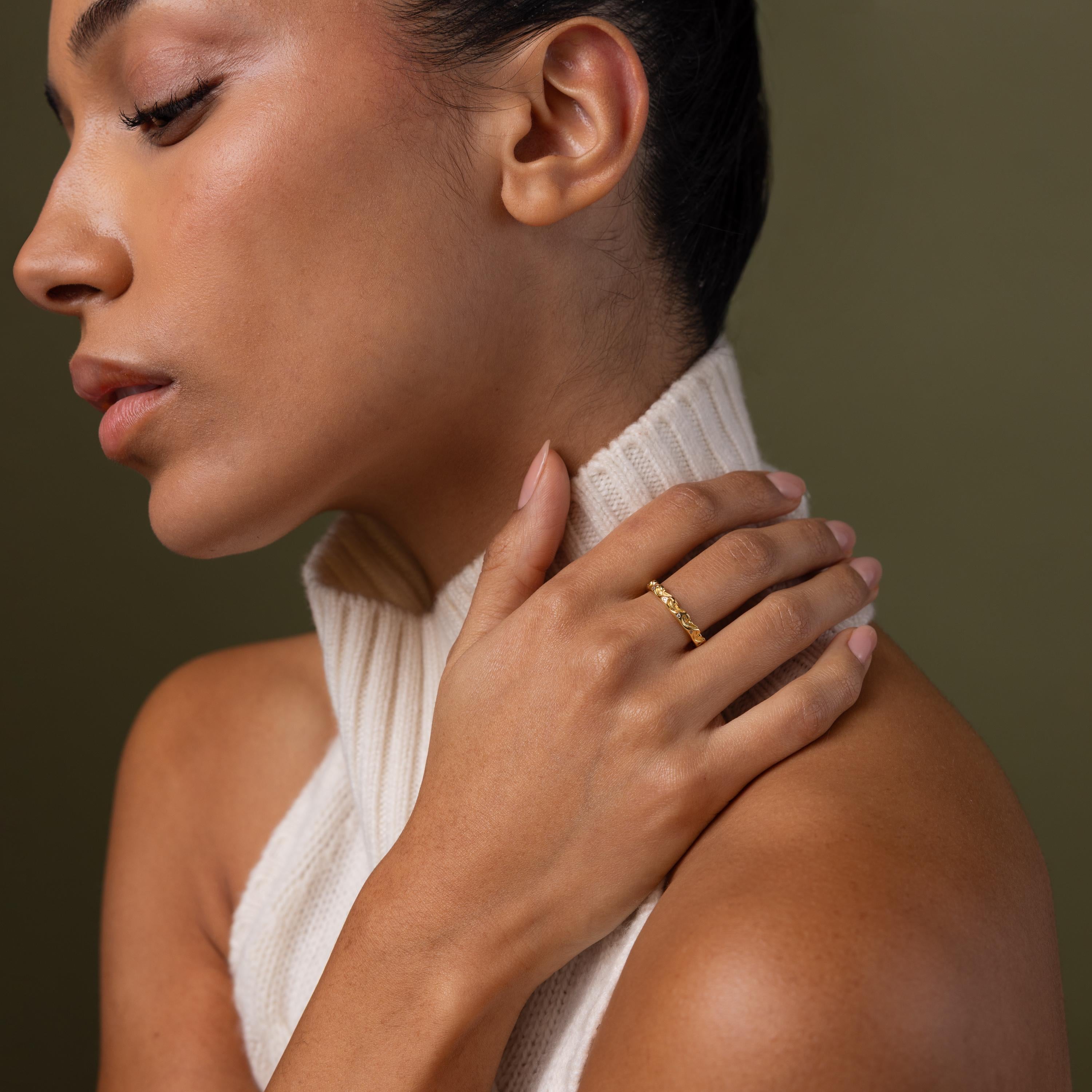 Model wearing our Diamond Wave Band