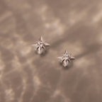 Close up flatlahy image of our Starlight Flatback Studs in Silver