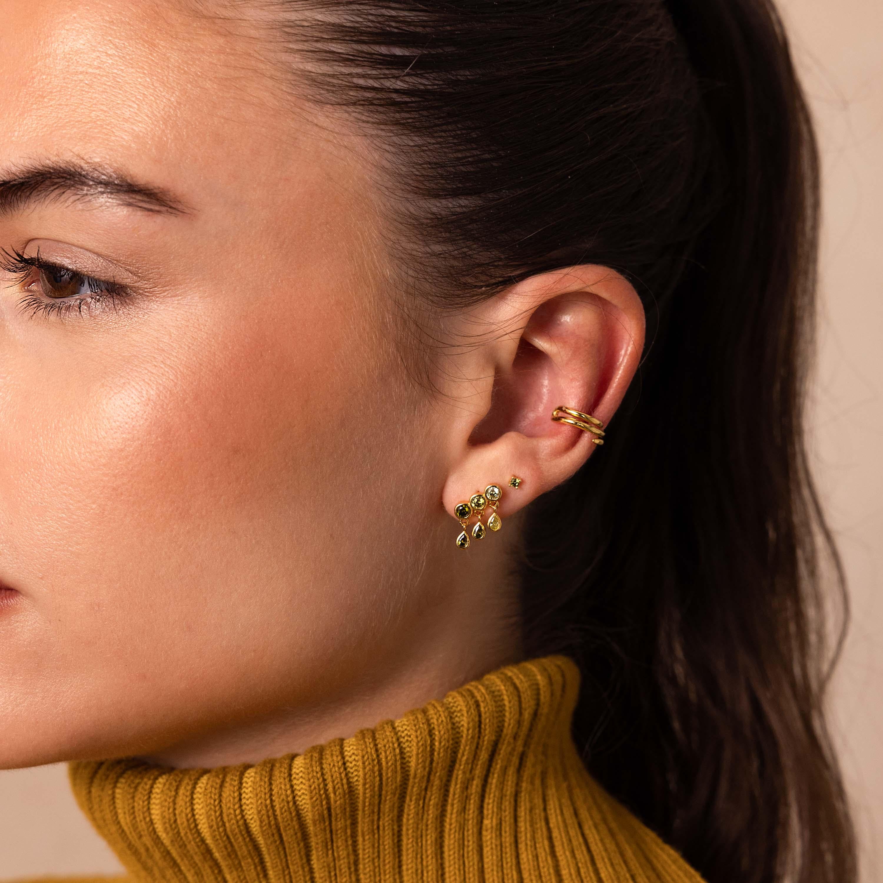 Peridot Raindrop Studs