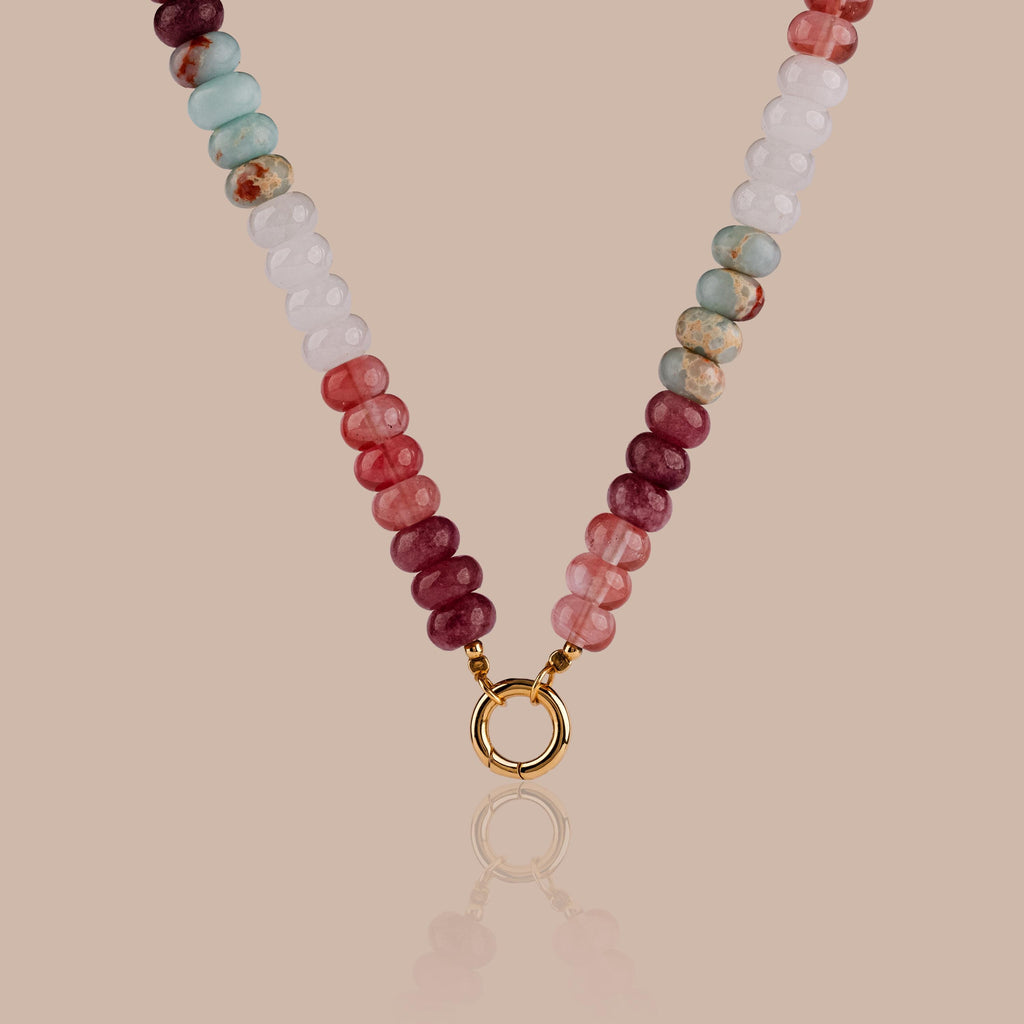 Ember Beaded Charm Necklace in 18K Gold