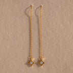 Cosmic Star Threader Earrings in 18K Gold