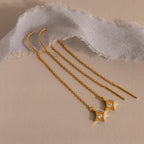 Cosmic Star Threader Earrings in 18K Gold