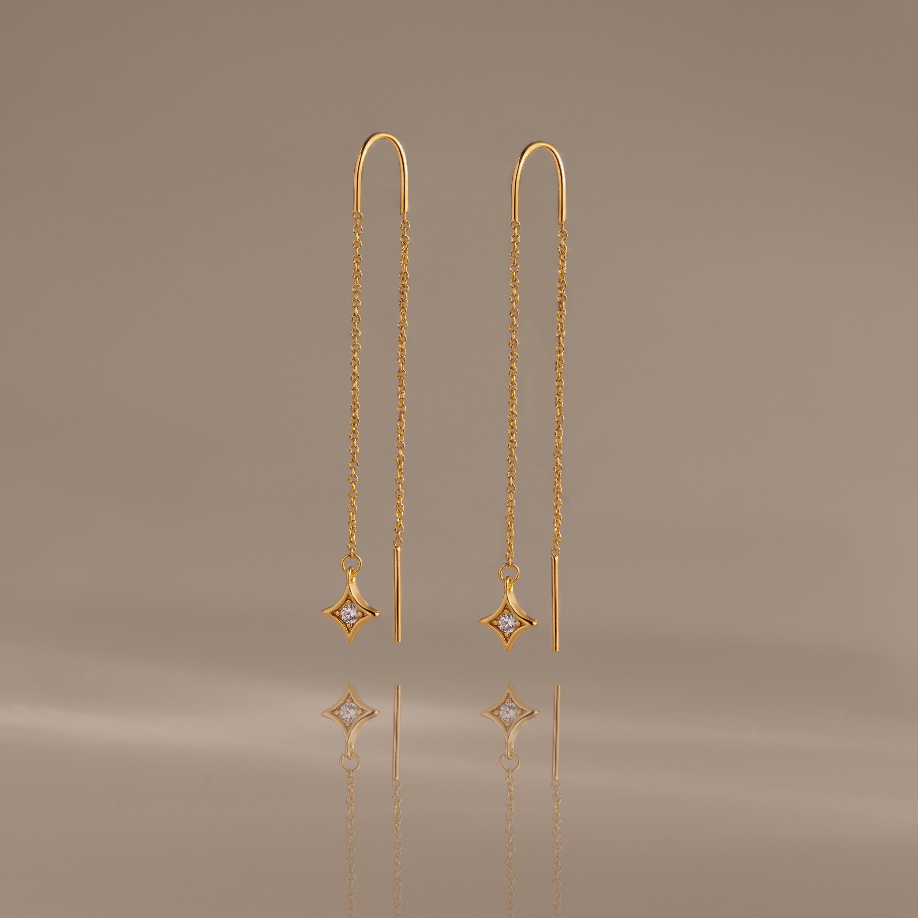 Cosmic Star Threader Earrings