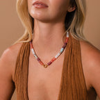 Ember Beaded Charm Necklace in 18K Gold