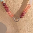Ember Beaded Charm Necklace in Silver