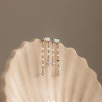 Opal Cascade Flat Back Studs in Silver