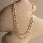 Aurora Pearl Station Necklace in 18K Gold