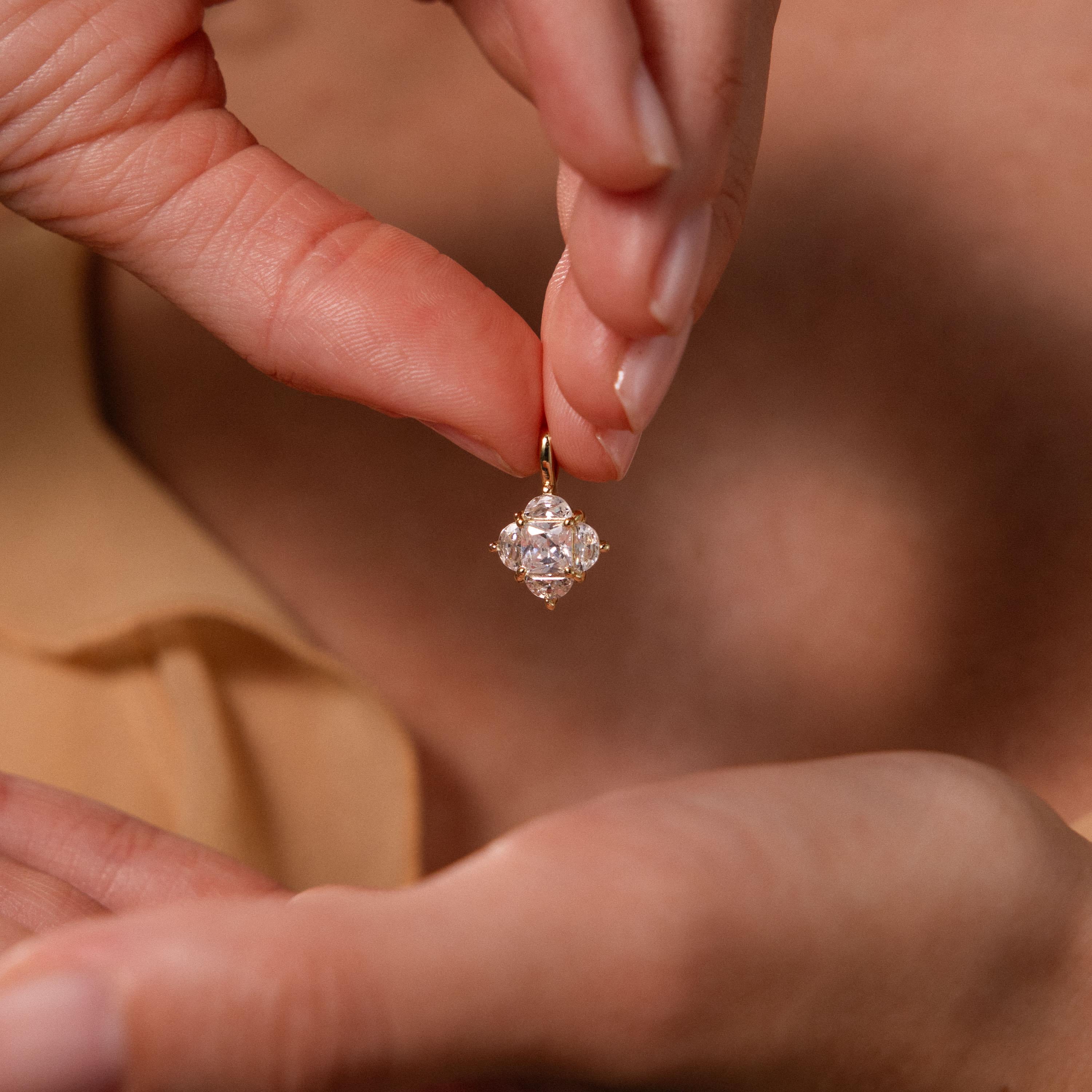 Diamond Clover Charm