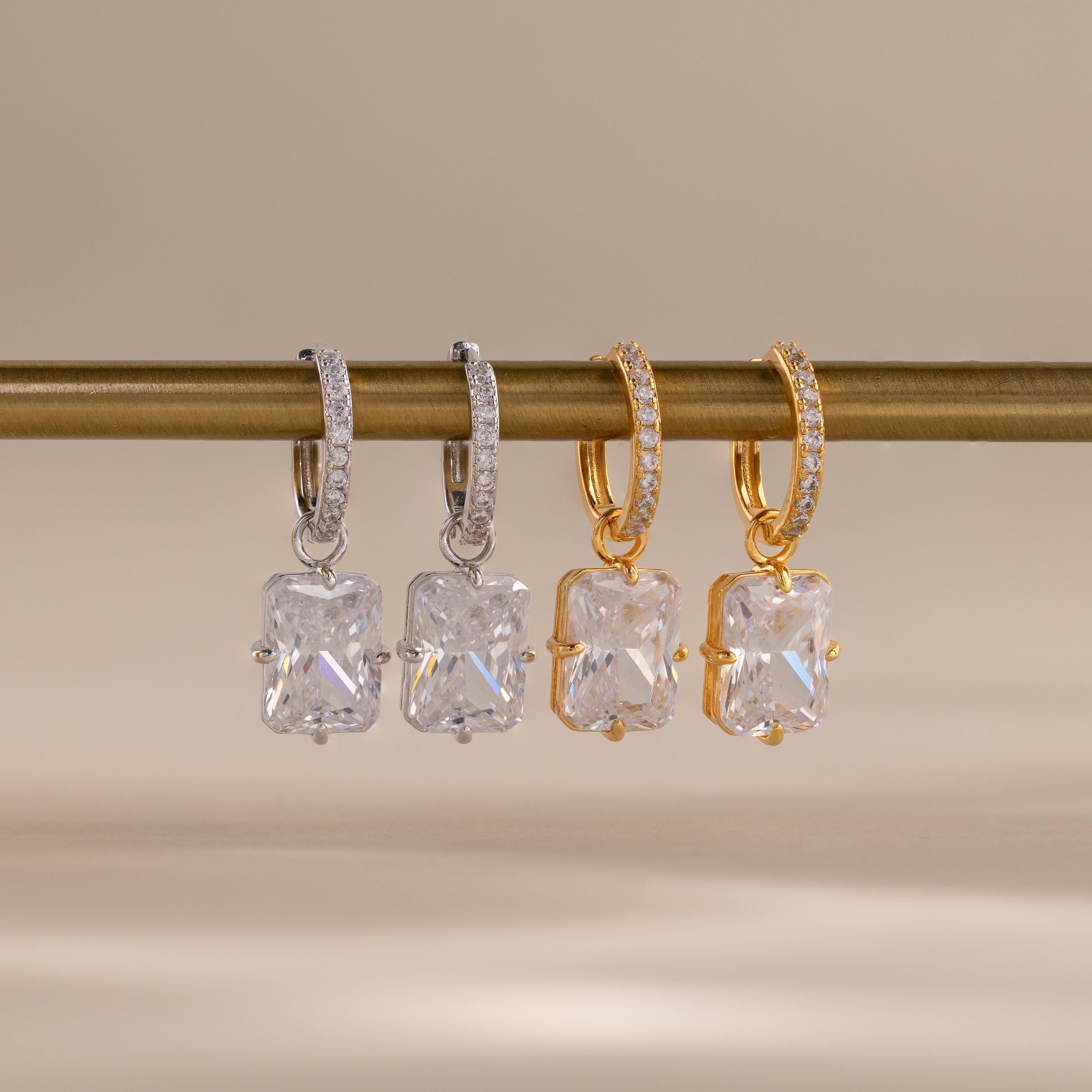 Luxe Diamond Drop Hoops