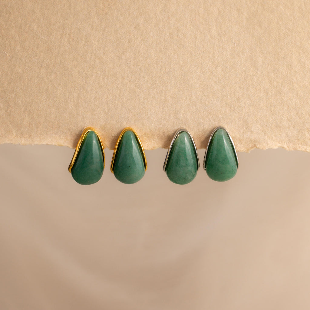 Jade Teardrop Studs
