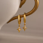 North Star Drop Huggies in 18K Gold