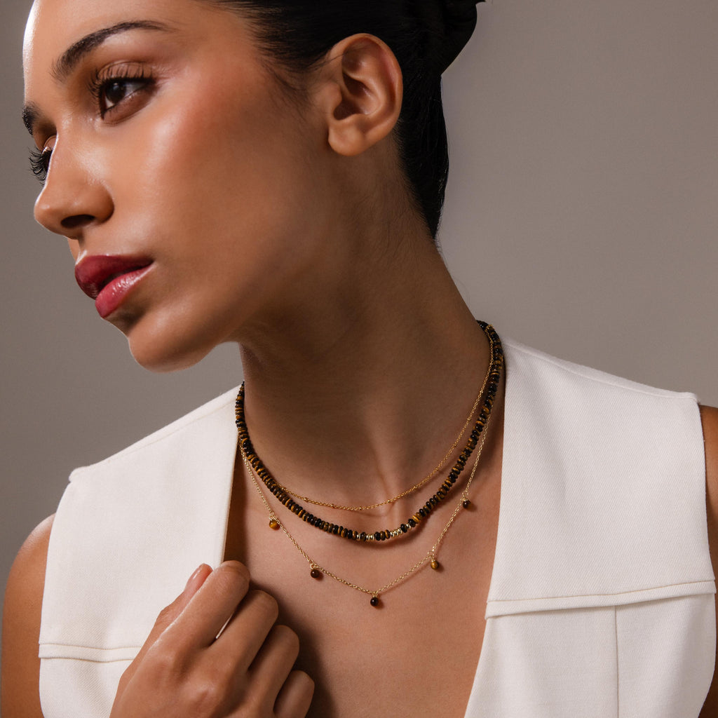 Tiger's Eye Station Necklace