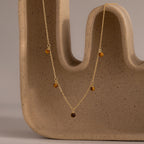 Tiger's Eye Station Necklace in 18K Gold