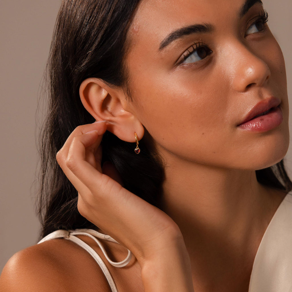Boucles d'oreilles créoles en jade en or 18 carats