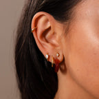 Chunky Red Agate Hoops