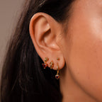 Boucles d'oreilles créoles en jade en or 18 carats