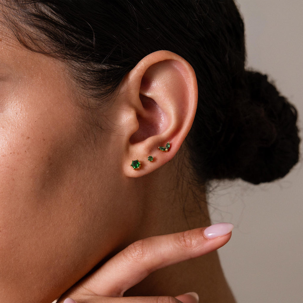 Hexagon Diamond Studs