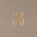 Pearl Adorned Link Studs in 18K Gold
