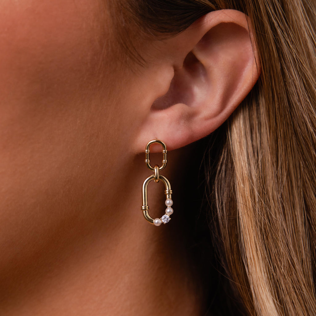 Pearl Adorned Link Studs