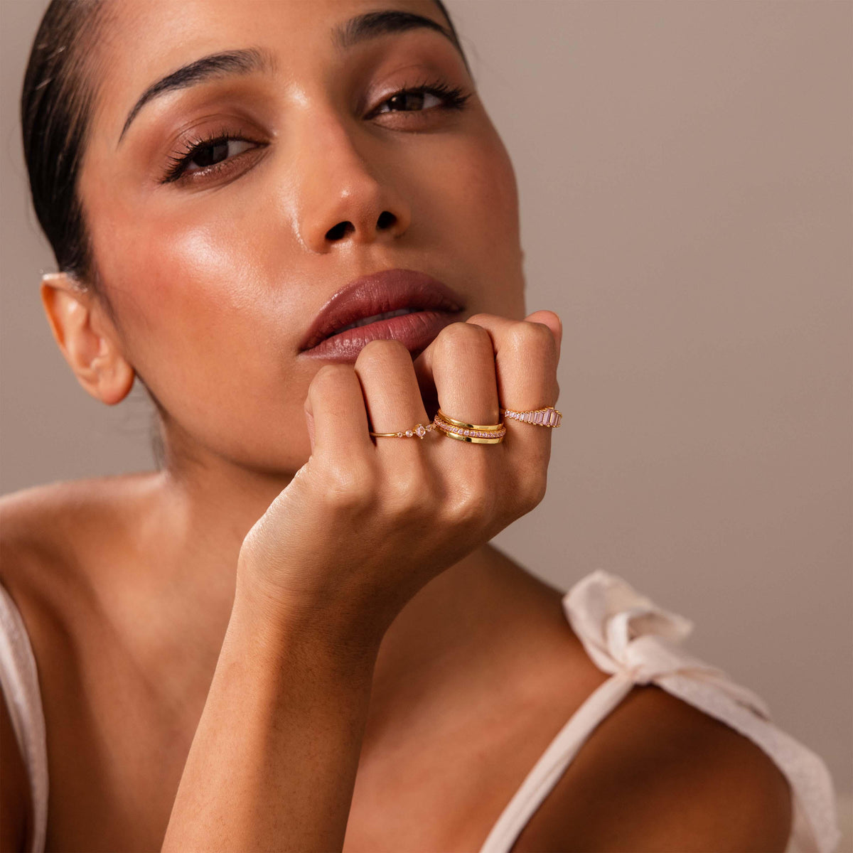 Rose Pink Art Deco Ring