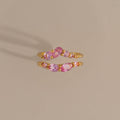 Pink Tourmaline Curve Ring Set