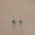 Aventurine Pave Drop Huggies