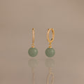 Aventurine Pave Drop Huggies in 18K Gold