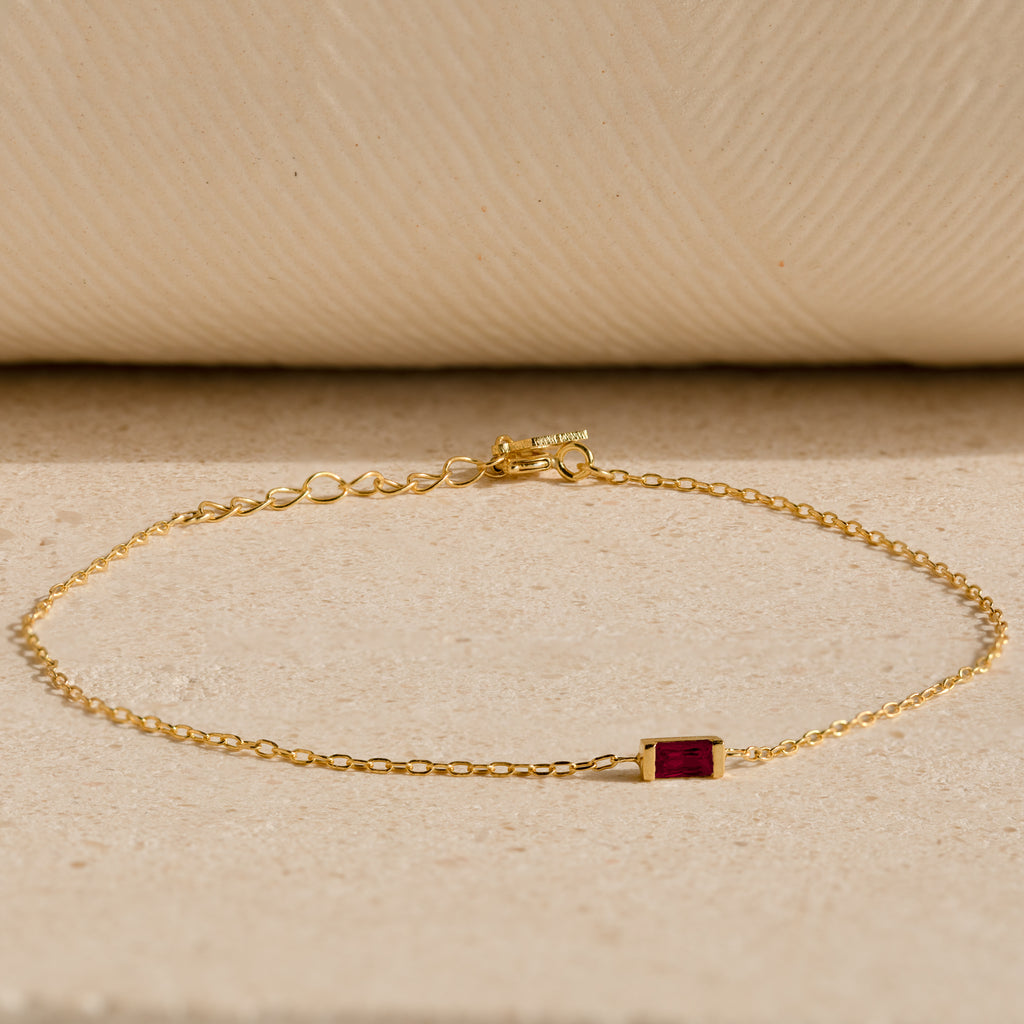 Baguette Garnet Bracelet