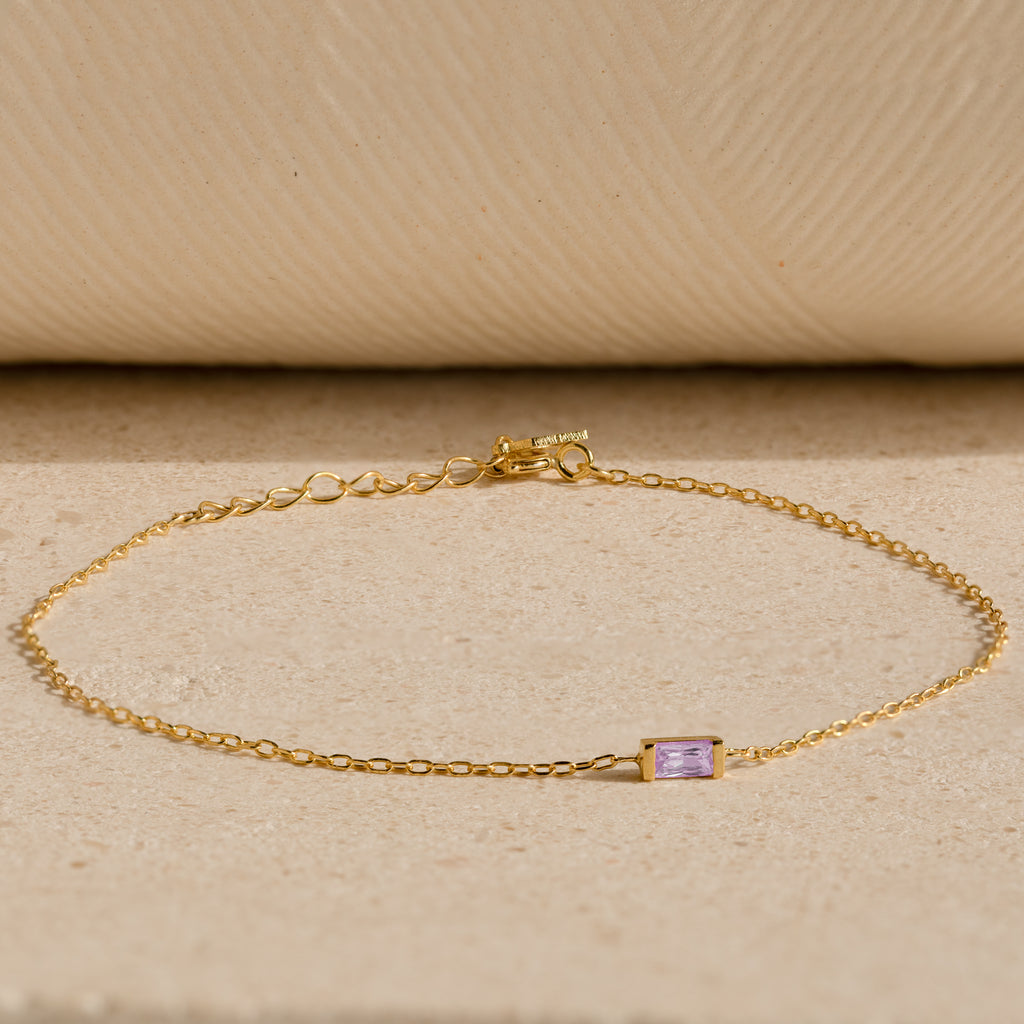 Pulsera con piedras de nacimiento de talla baguette