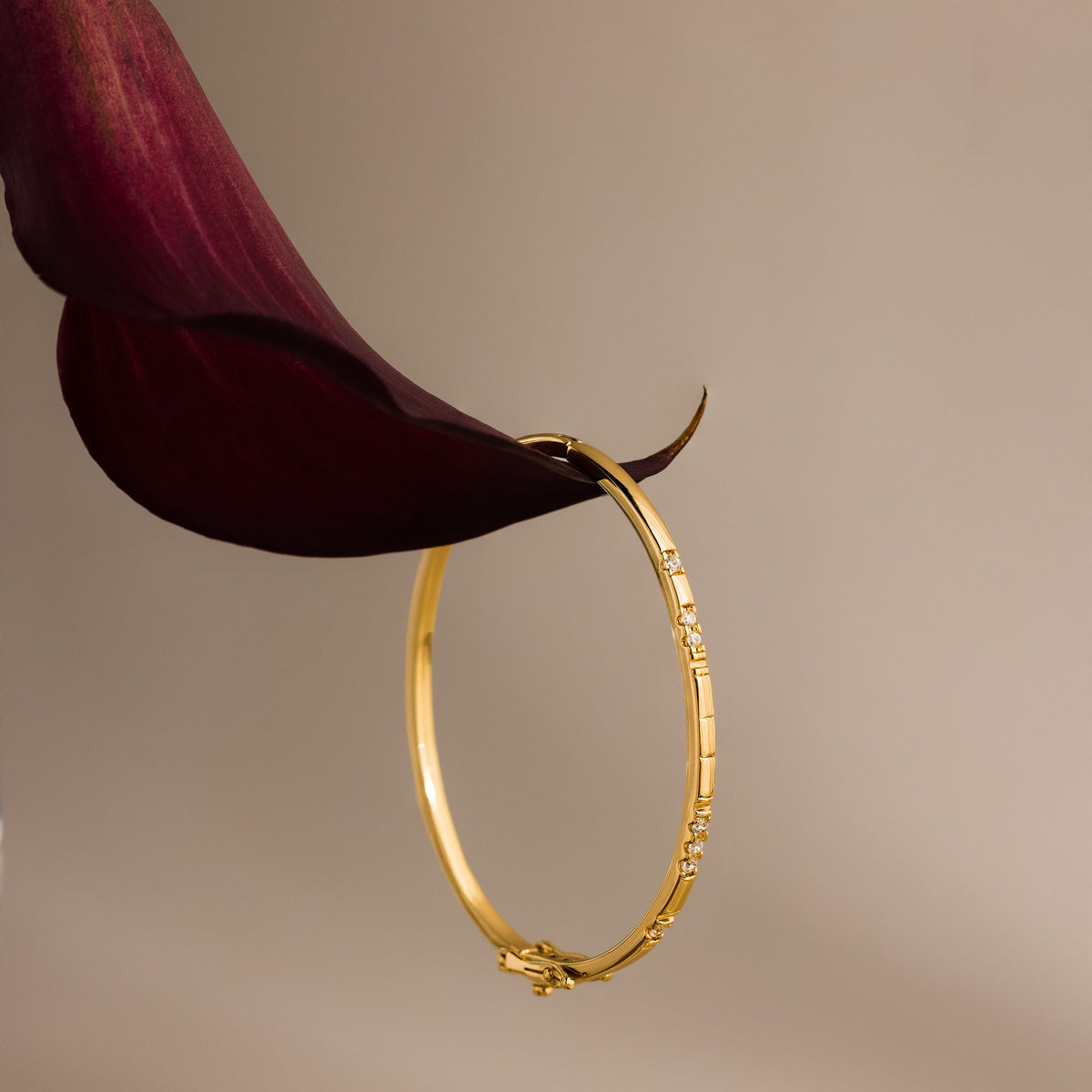 Love Morse Code Diamond Bangle in 18K Gold