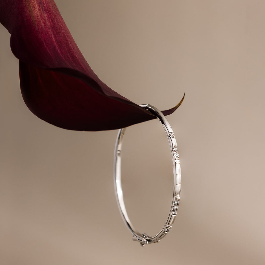 Love Morse Code Diamond Bangle