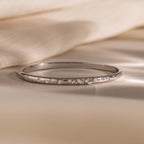 Mixed Diamond Sprinkle Bangle in Silver