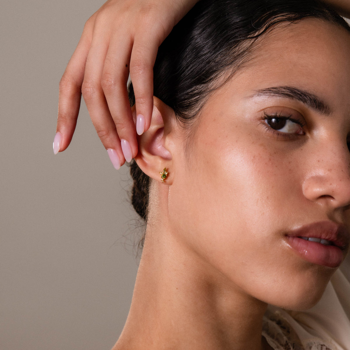 Ombre Cluster Peridot Studs