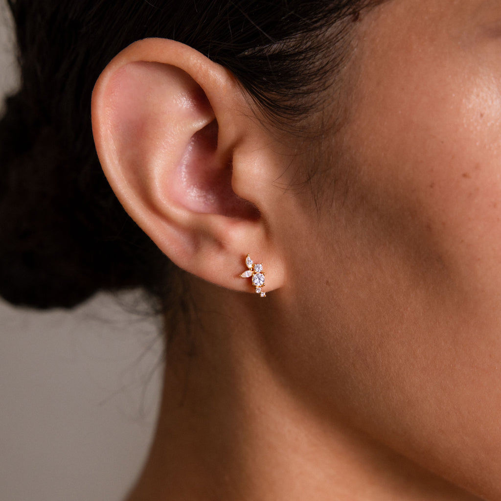 Ombre Cluster Amethyst Studs