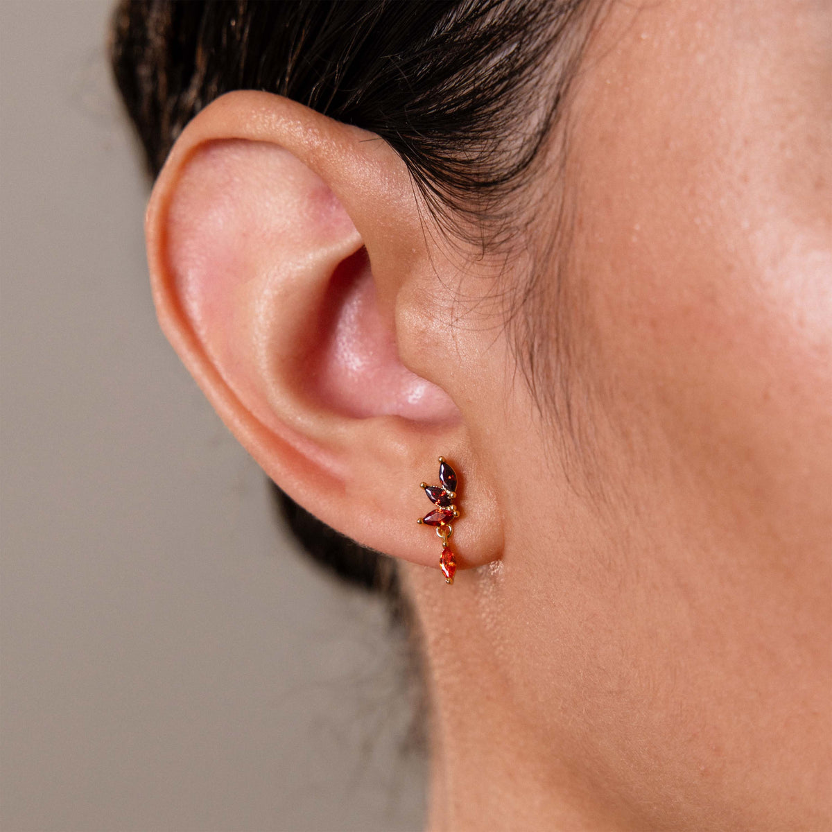 Amethyst Marquise Drop Studs