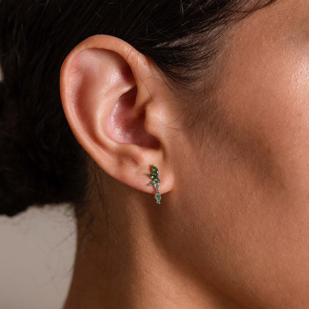 Emerald Marquise  Drop Studs