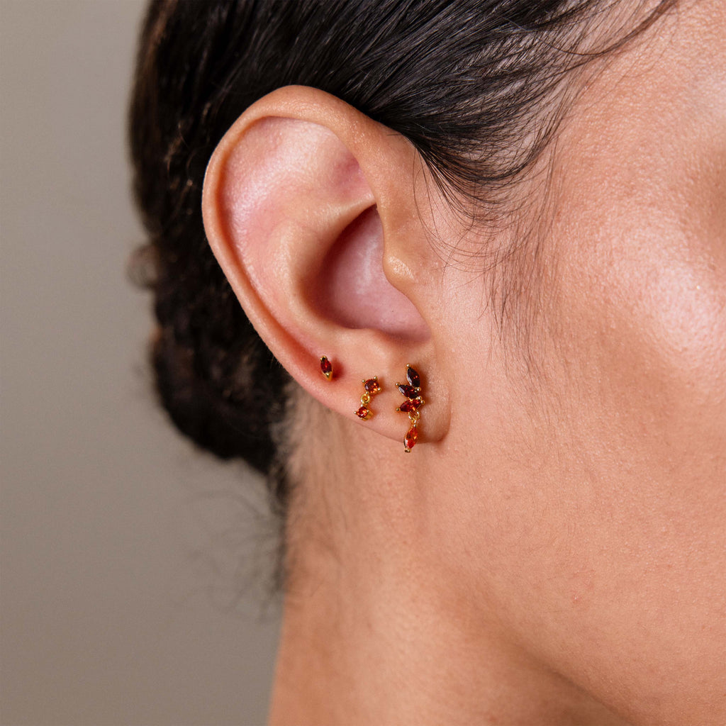 Emerald Marquise  Drop Studs