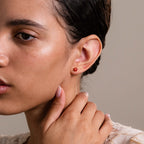 Hexagon Garnet Studs