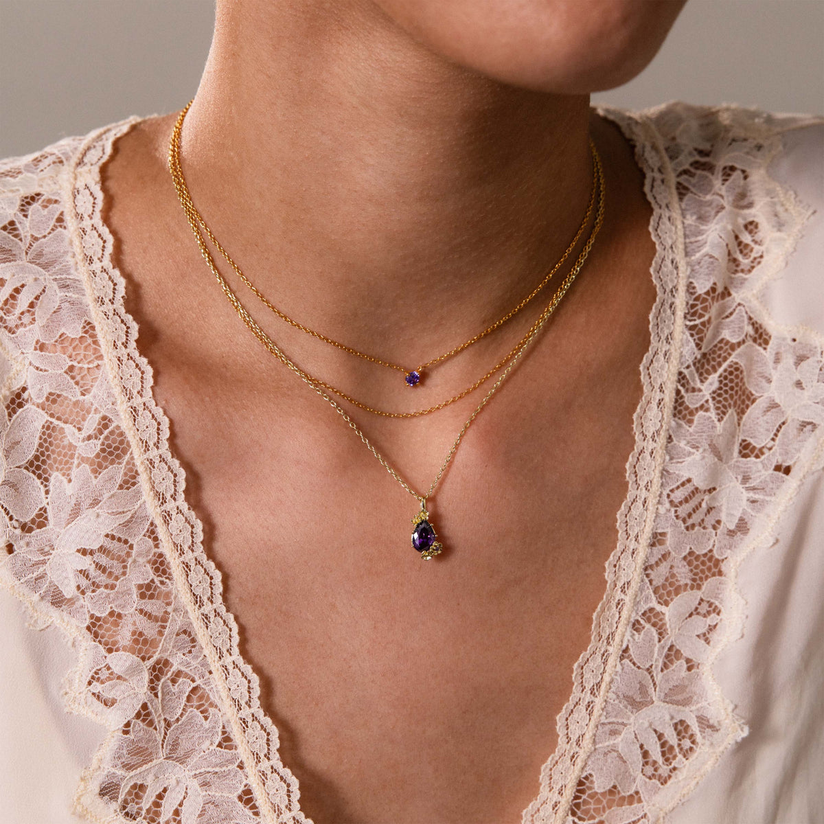 Birthstone Blossom Charm Necklace