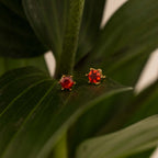 Hexagon Garnet Studs