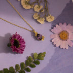 Alexandrite Blossom Charm Necklace