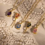 Alexandrite Blossom Charm Necklace