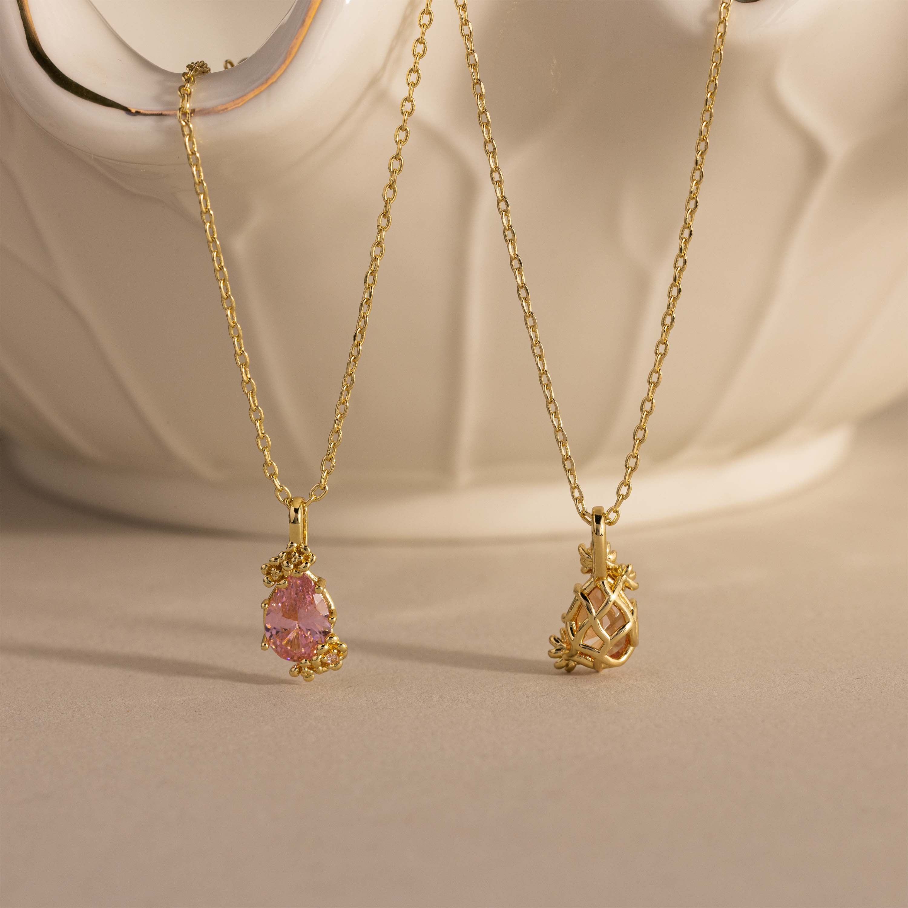 Birthstone Blossom Charm Necklace
