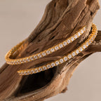 Diamond Tennis Wrap Bangle in 18K Gold