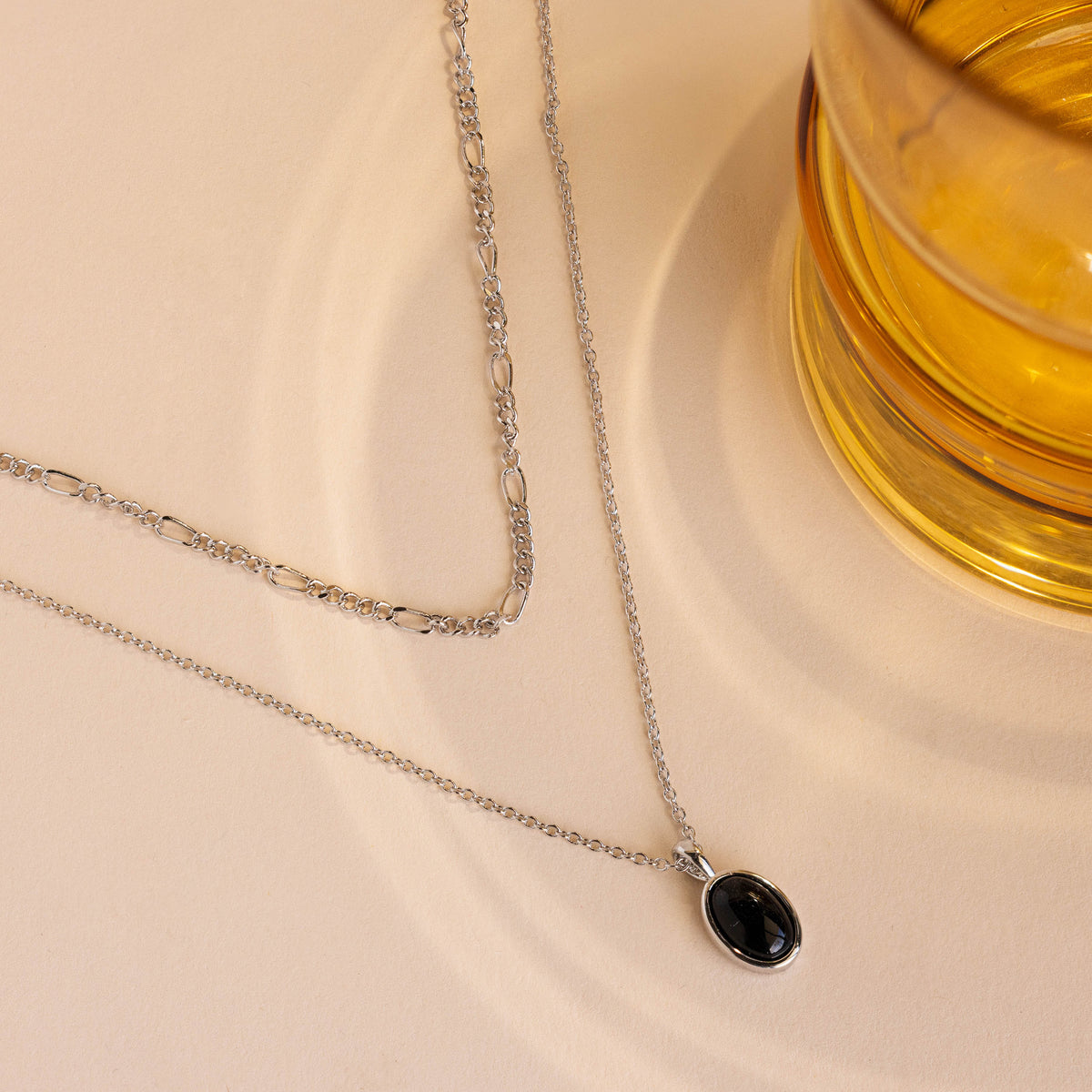 Onyx Figaro Duo Necklace