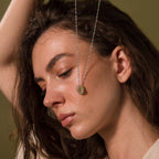 Interlocking Jade Circle Necklace in Silver