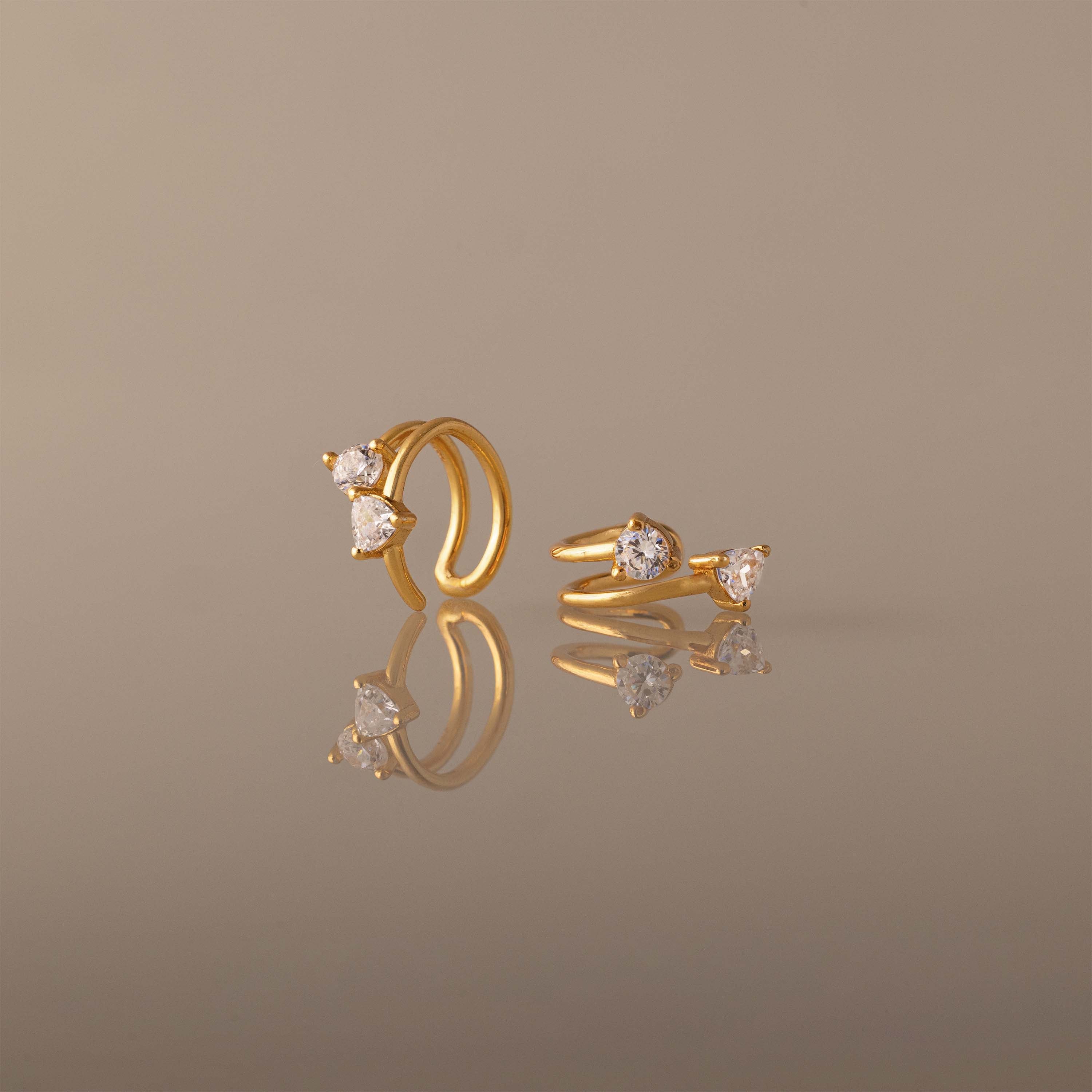 Duo Diamond Ear Cuffs in 18K Gold